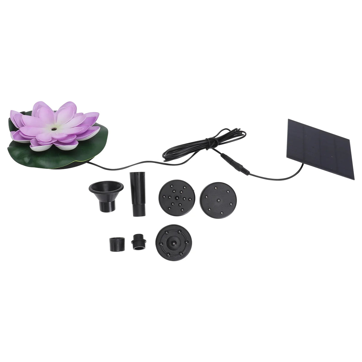 Gongxipen 1 Set Lotus Solar Fountain Outdoor Waterscape Fountain Pond Floating Fountain