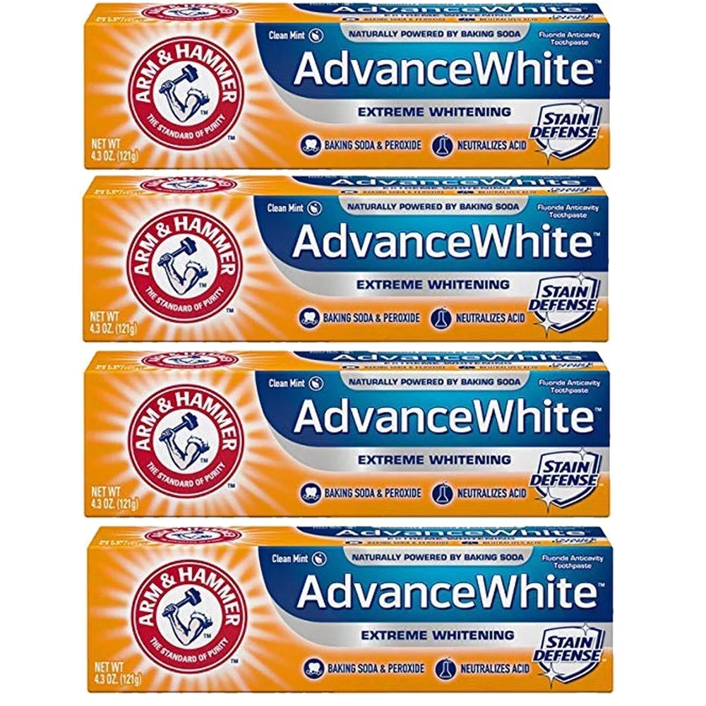 Pack of (4) ARM And HAMMER Advance White Baking Soda And Peroxide Toothpaste, Extreme Whitening 4.3 oz