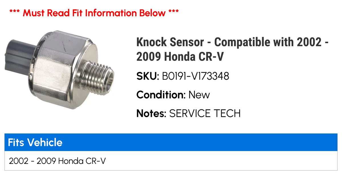 Knock Sensor - matching with 2002 - 2009 Honda CR-V 2003 2004 2005 2006 2007 2008