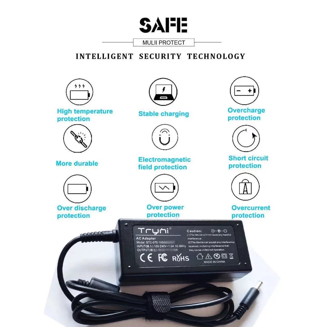 Laptop Charger Power Adapter for  Inspiron 13 7390 P113G001 15 7570 P70F001 15 7573 P70F001 15 7580 P70F002 15 7586 P76F001 15 7590 P84F001 2-in-1 Notebook AC Adapter Power Supply Cord New