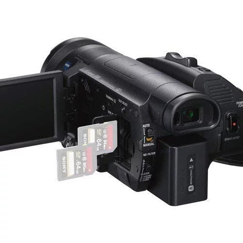 Handycam FDR-AX700 4K HD Video Camera Camcorder + 2 extra Batteries and Charger + 128GB Memory Card + Hard Case + M