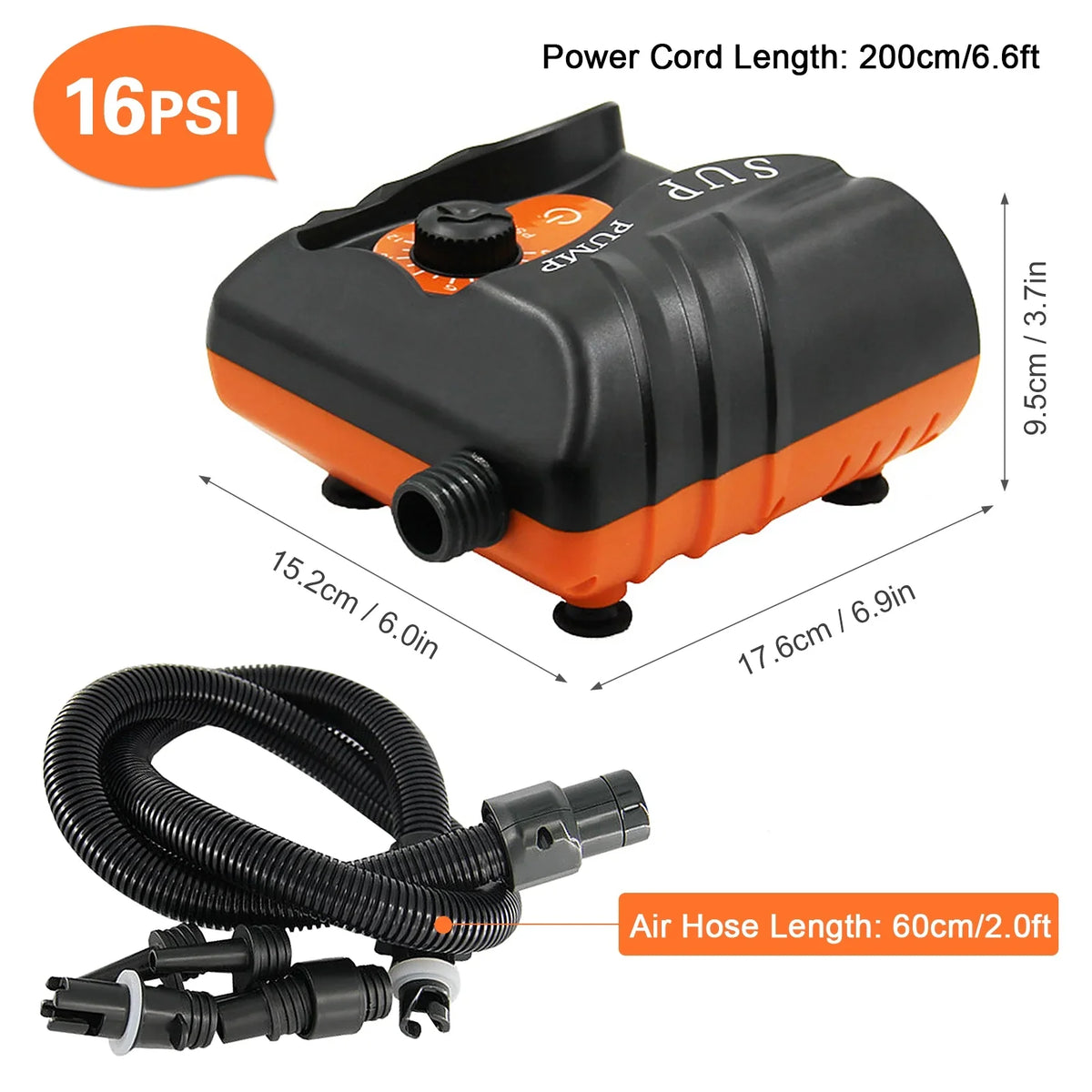 STERMAY Inflation Pump,And vessel 16psi Inflation Pump With 6pcs With 6pcs Nozzles InflatableAnd Air Pump 6pcs Nozzles Inflatable Siuke Pump ship 16psi Laoshe Pump Huiop 16psi Jinmie