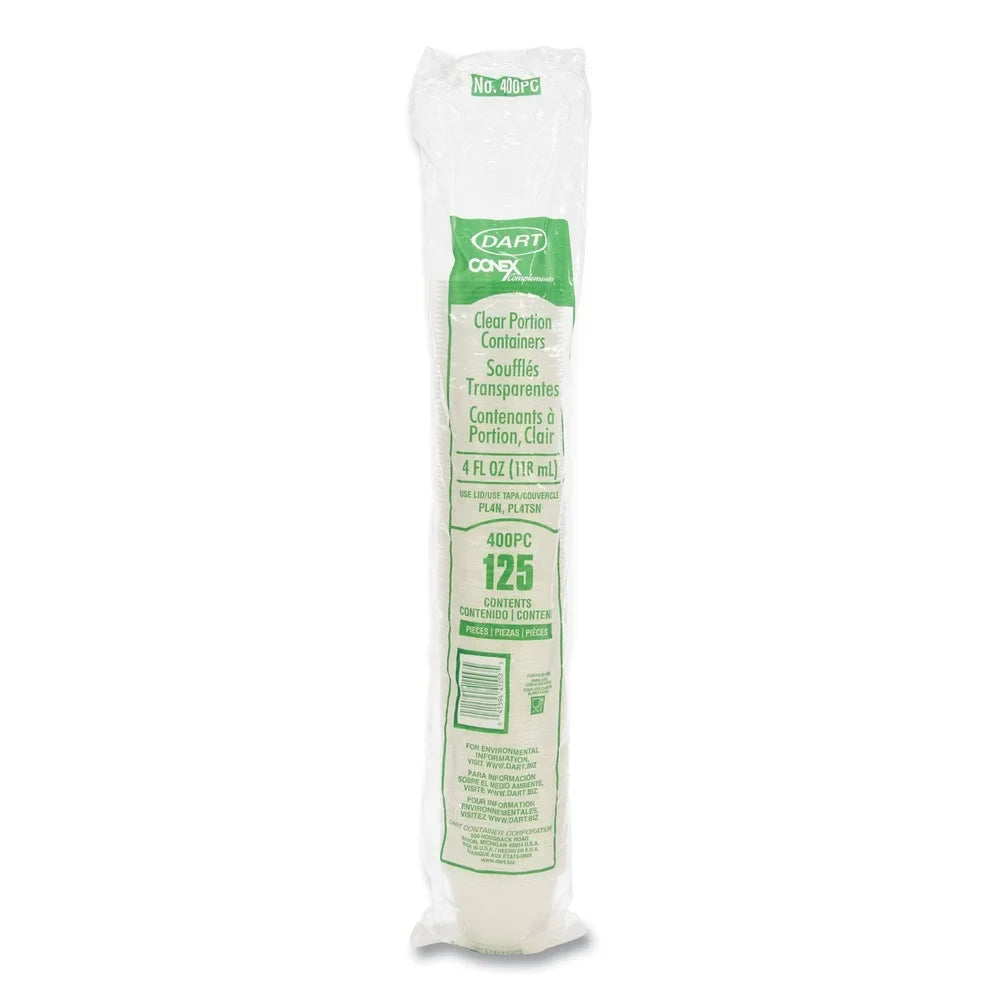 Polypropylene Portion Containers - Clear (2500/Carton)]. Dart 400PC Conex Complements 4 oz