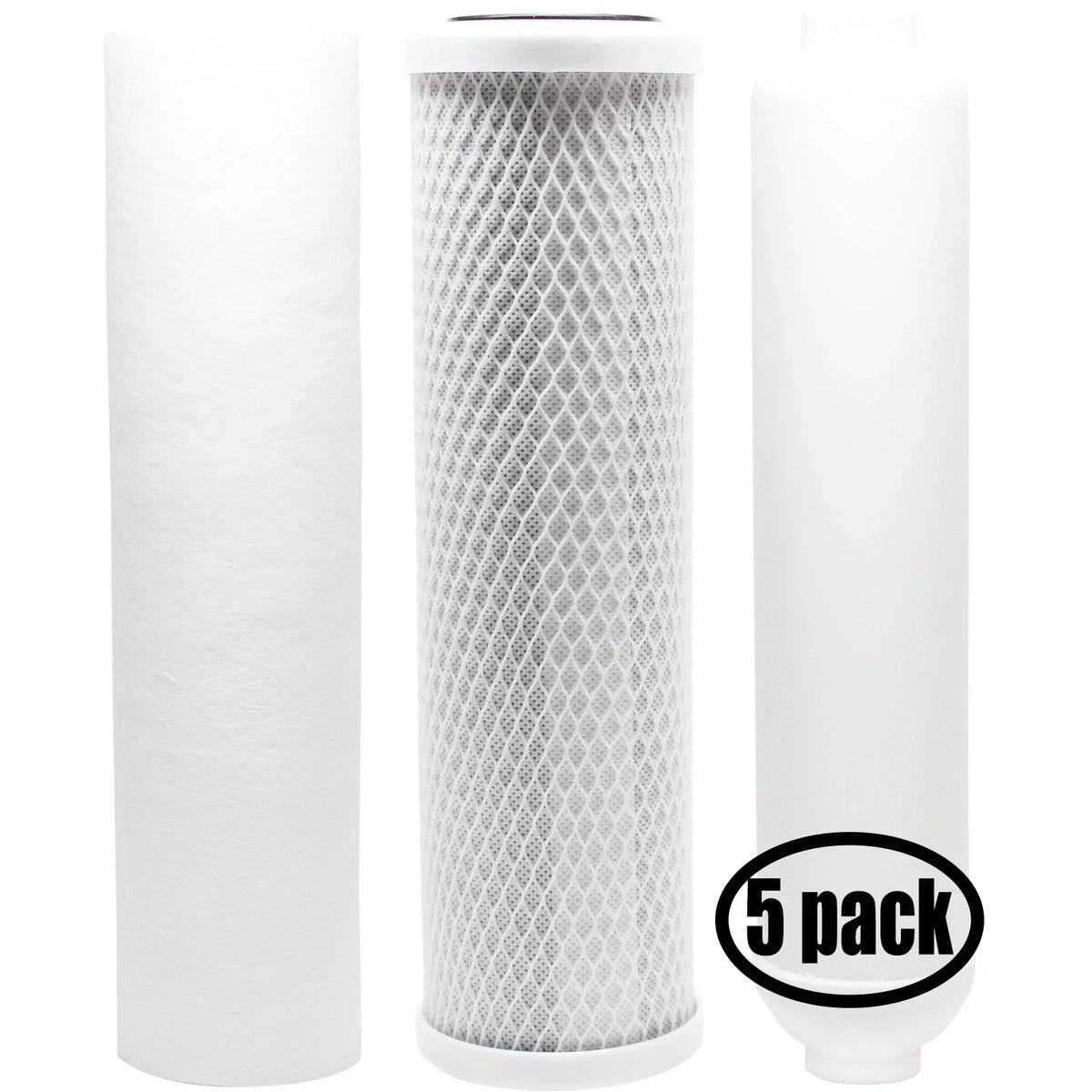5-Pack Replacement for Filter Kit for US moisture Systems 200-SENTRY-IX RO System - Includes Carbon Block Filter, PP Sediment Filter & Inline Filter Cartridge - Denali Pure Brand