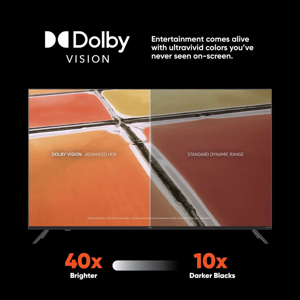 50” QLED 4K UHD (2160p) Roku Smart TV with Dolby Atmos, Dolby Vision, Local Dimming, 120hz Effective Refresh Rate, and HDR (100071700). onn