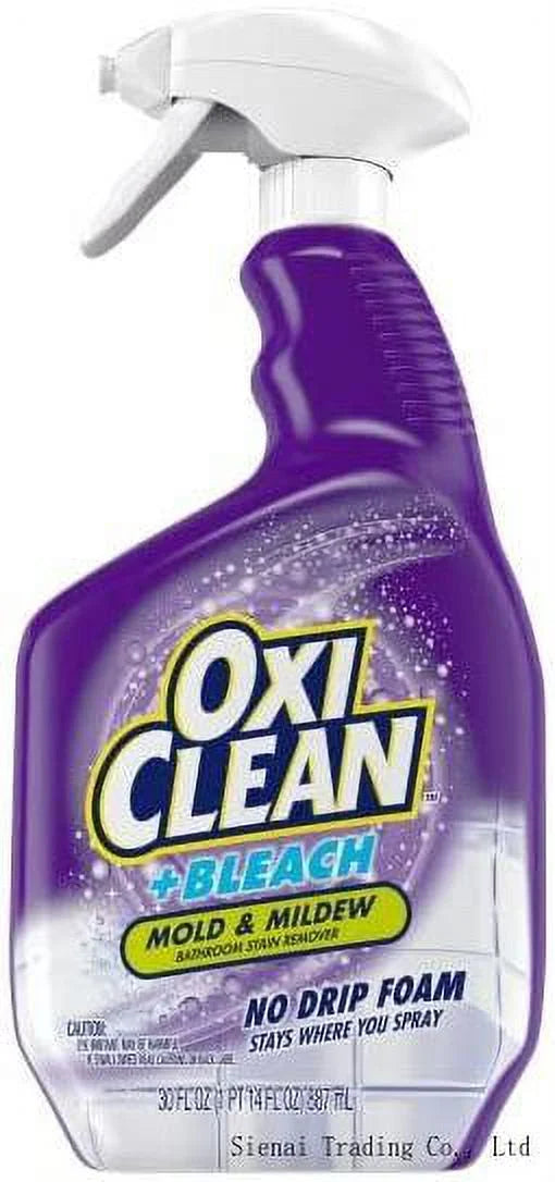 (Pack Of 4). Oxiclean Plus Bleach, No Drip Foam, Mold & Mildew Bathroom Stain Remover 30 Oz