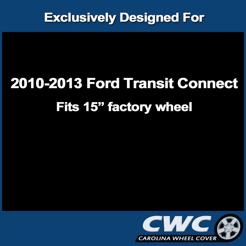 Premium Hubcap Set for  Transit Connect 2010, 2011 2012, 2013 - Replacement 15-inch Wheel Covers (4-Pack)