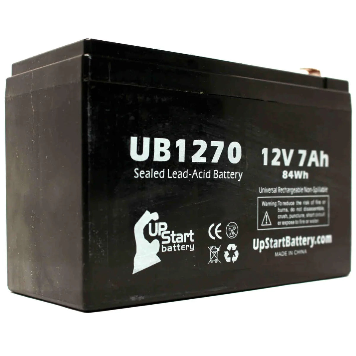 2x Pack - suitable APC BACK-UPS PRO 420 BP420SC Battery - Replacement UB1270 Universal Sealed Lead Acid Battery (12V, 7Ah, 7000mAh, F1 Terminal, AGM, SLA) - Includes 4 F1 to F2 Terminal Adapters