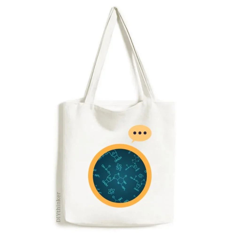 Blue Checal Molecular Structure Illustration Expression Sack Canvas Tote Shoulder Bag