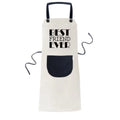 Best Friend Ever Quote Apron Adjustable Bib Cotton Linen BBQ Kitchen Pocket Pinafore
