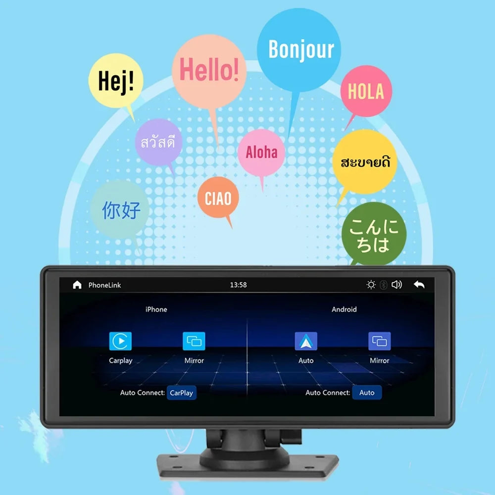 Polarlander Wireless  Carplay Car Stereo GPS Navigation, 9.3 Inch Touch Car Play Screen Audio Car Radio Receiver with Android Auto, Bluetooth,Backup Camera, Recorder AUX, TF, Multimedia Player