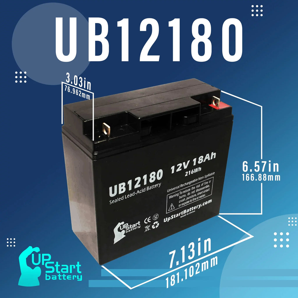 3x Pack - matching CSB BATTERY OF AMERICA GP12170B1 Battery - Replacement UB12180 Universal Sealed Lead Acid Battery (12V, 18Ah, 18000mAh, T4 Terminal, AGM, SLA)