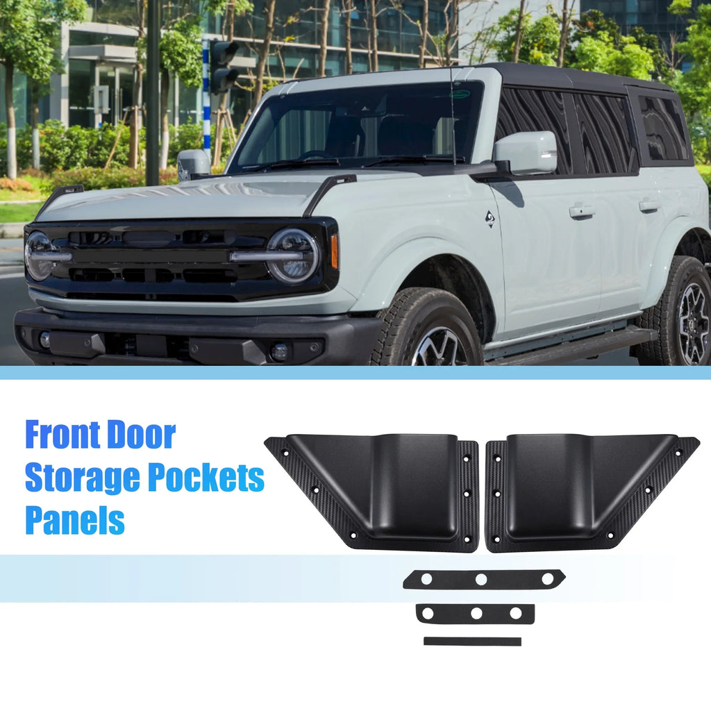 Unique Bargains 1 Pair Front Door Storage Pockets Panels Organizer Box for  Bronco 2021 2022 2/4 Door Accessories