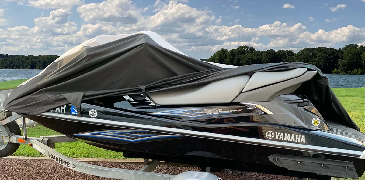 SUPER HEAVY-DUTY PWC 600D JET SKI protector matching for Sea Doo Sea-Doo Bombardier GTi / SE 155 Jet Ski protector Black/Grey 2007-2010
