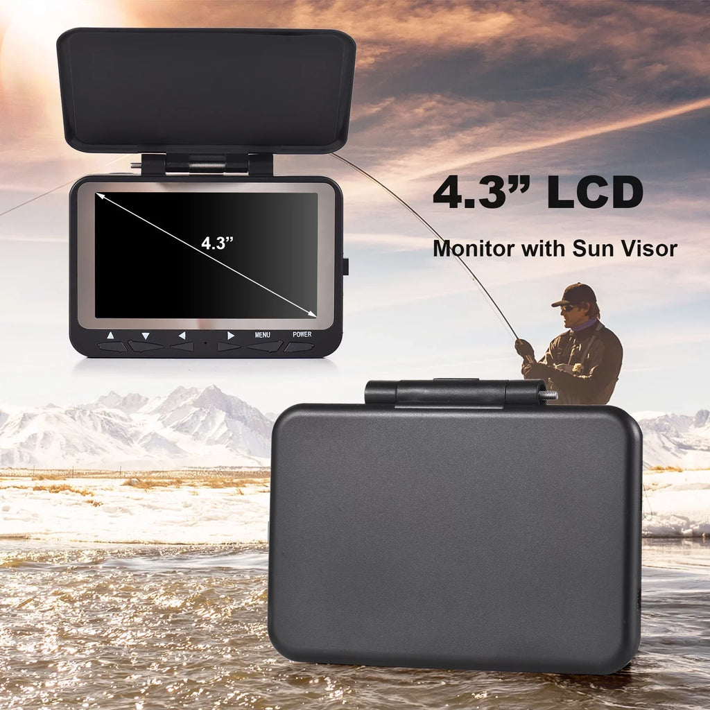 1200TVL Underwater Fishing Camera Fish Finder, 4.3'' LCD , Night Vision, Ice vessel Fishing