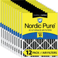 Nordic Pure 20x20x2 Pleated Air Filters MERV 10 Pleated Plus Carbon 12 Pack