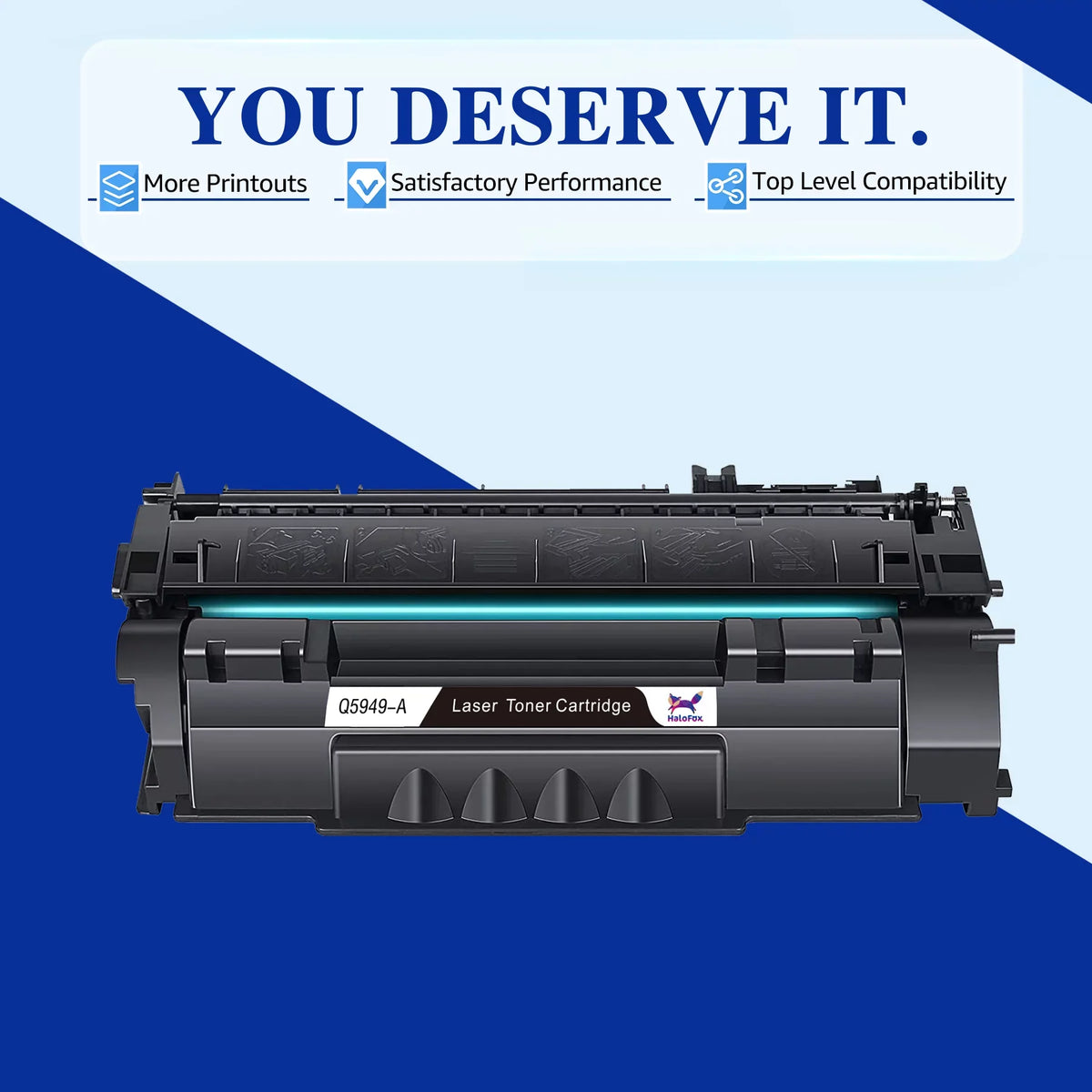 49A 53A Q5949A Halofox 49A Toner Cartridge Replacement for  49A Q5949A 53A Q7553A 49X Q5949X for  Laserjet 1320 1320n 3390 1160 1320tn 1320nw 3392 P2015 P2015dn Printer Ink (Black, 6-Pack)