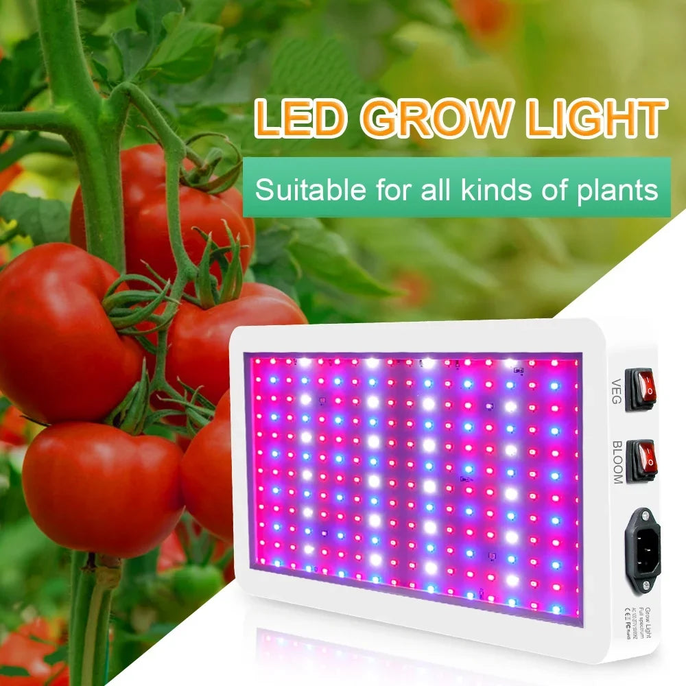 2000W Full Spectrum LED Grow Light with 312 LEDs - Indoor Plant Growing Lamp with Veg/Bloom Switch, IP65 Waterproof, Ideal for Seedlings, Flowers, Greenhouse