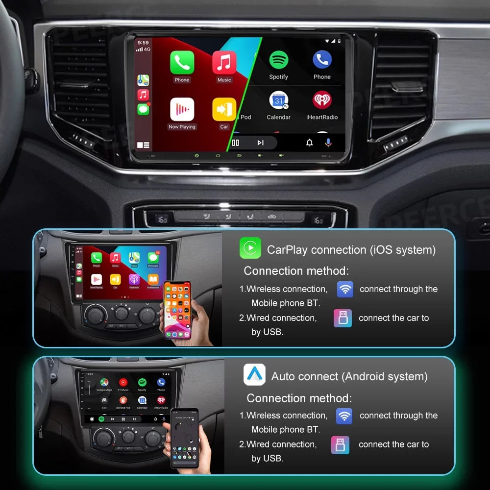 JMANCE 9 inch Android Car GPS Navigation for VW Volkswagen Golf Polo Tiguan Passat Jetta with  Carplay Android Auto BT WiFi RDS DSP FM with Backup Camera