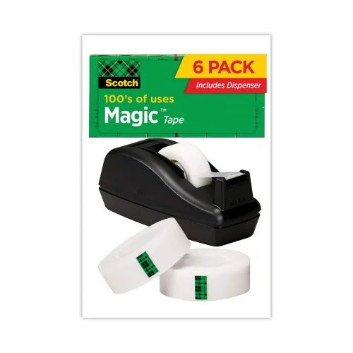 Scotch-Scotch Magic Tape Desktop Dispenser Value Pack, 1" Core, 0.75" x 83.33 ft, Clear (810C40BK)