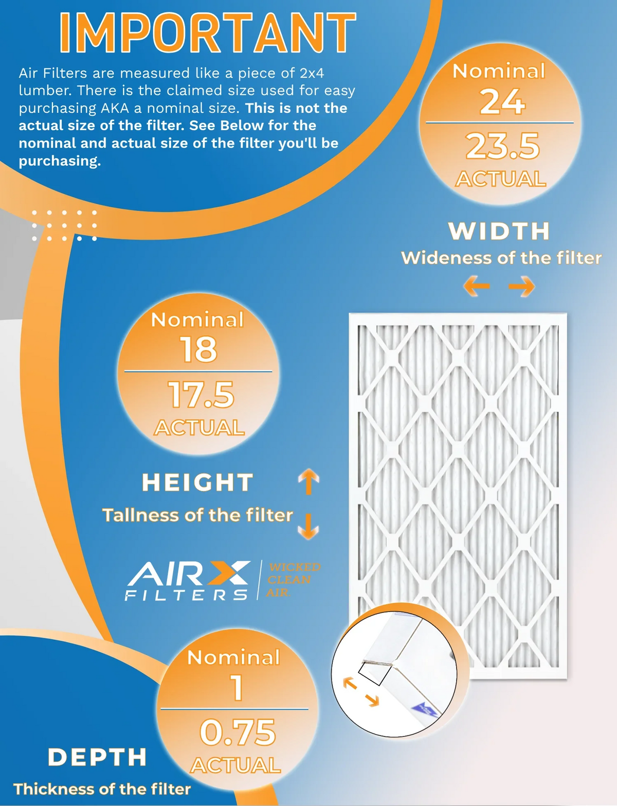 18x24x1 Air Filter MERV 8 Rating, 12 Pack of Furnace Filters Comparable to MPR 700 & FPR 5 - Made in USA by AIRX FILTERS WICKED CLEAN AIR.