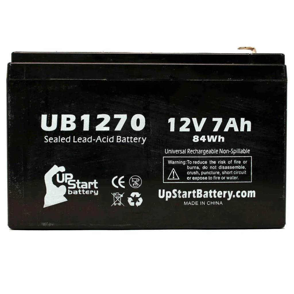 2x Pack - suitable APC BACK-UPS PRO 420 BP420SC Battery - Replacement UB1270 Universal Sealed Lead Acid Battery (12V, 7Ah, 7000mAh, F1 Terminal, AGM, SLA) - Includes 4 F1 to F2 Terminal Adapters