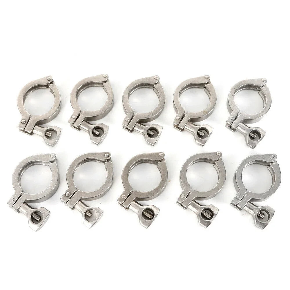 10PCS Stainless Steel Quick-loading Clamp for Machine Tools，Ships, Sewage Treatment moisture Oil Gas for Soft or Hard Pipe Links