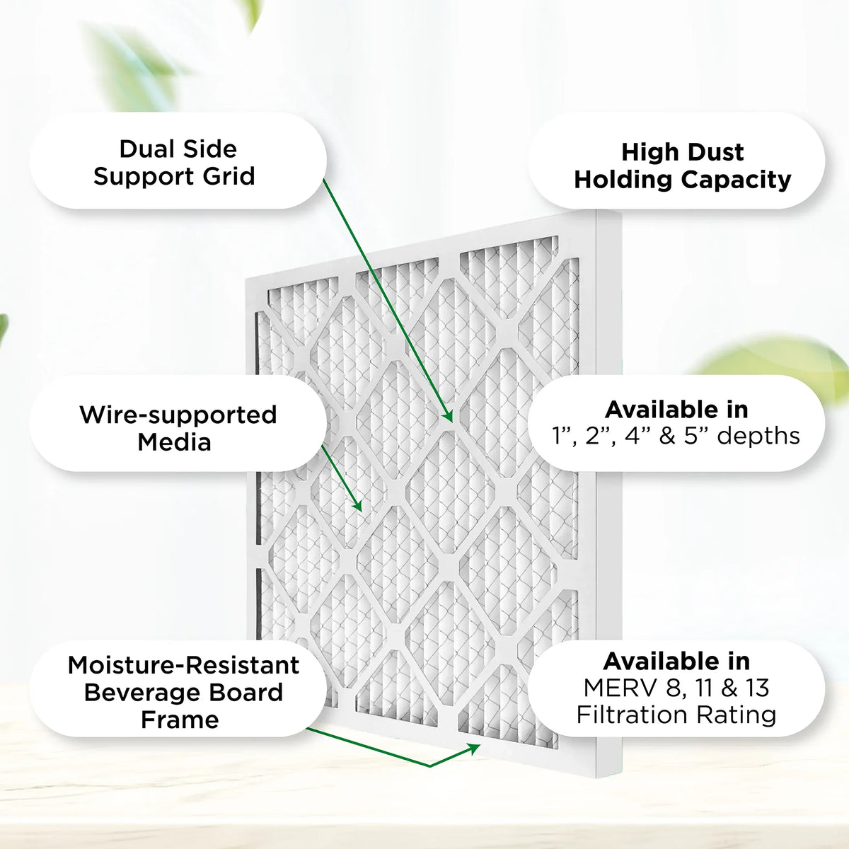 Actual Size: 9-1/2 x 23-1/2 x 3/4. Case of 12. 10x24x1 MERV 11, MPR 1000 Pleated AC Furnace 1" Air Filters by Pamlico