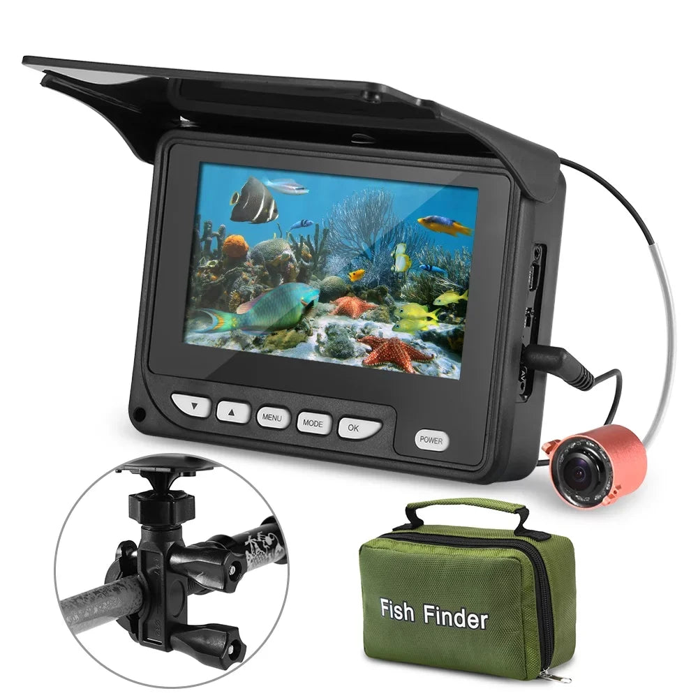 moobody 4.3 Inch Portable Underwater Fishing Camera Fish Finder Waterproof Night Vision Ice ship Fishing Camera 20M Cable with Carry Bag