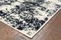 5 x 7 Black and White Abstract Area Rug
