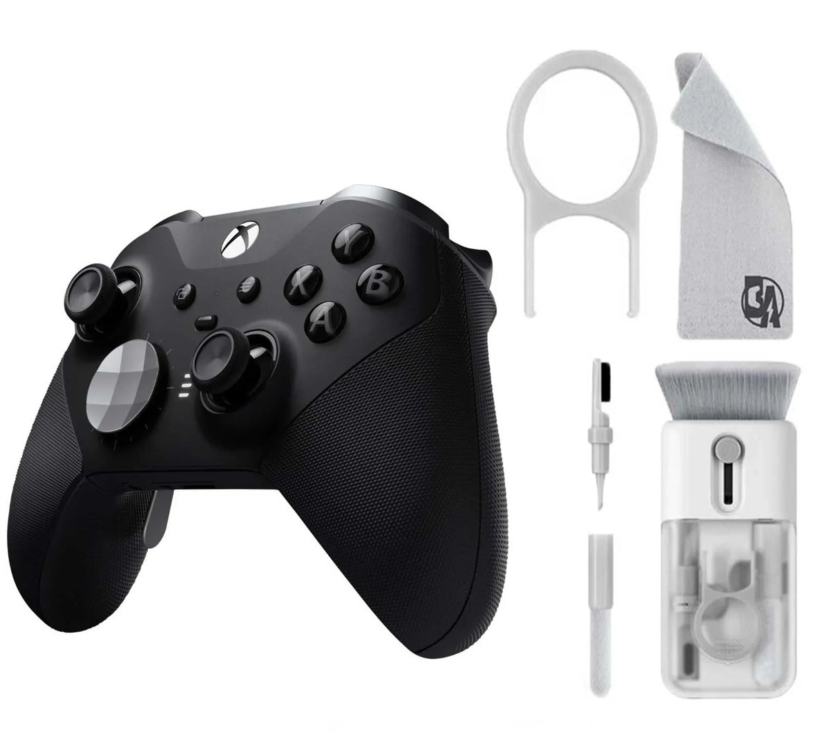 '- Elite Series 2 Wireless Controller for Xbox One, Xbox Series X,S - Black With Cleaning Electric kit Bolt Axtion Bundle Used