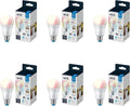 WiZ 60W A19 Color LED Smart Bulb - Pack of 6 - E26- Indoor - Connects to Your Existing Wi-Fi - Control with Voice or App + Activate with Motion - Matter matching