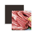 Rib Chop Raw Meat Food Texture Square Ceracs Fridge Magnet Keepsake Memento