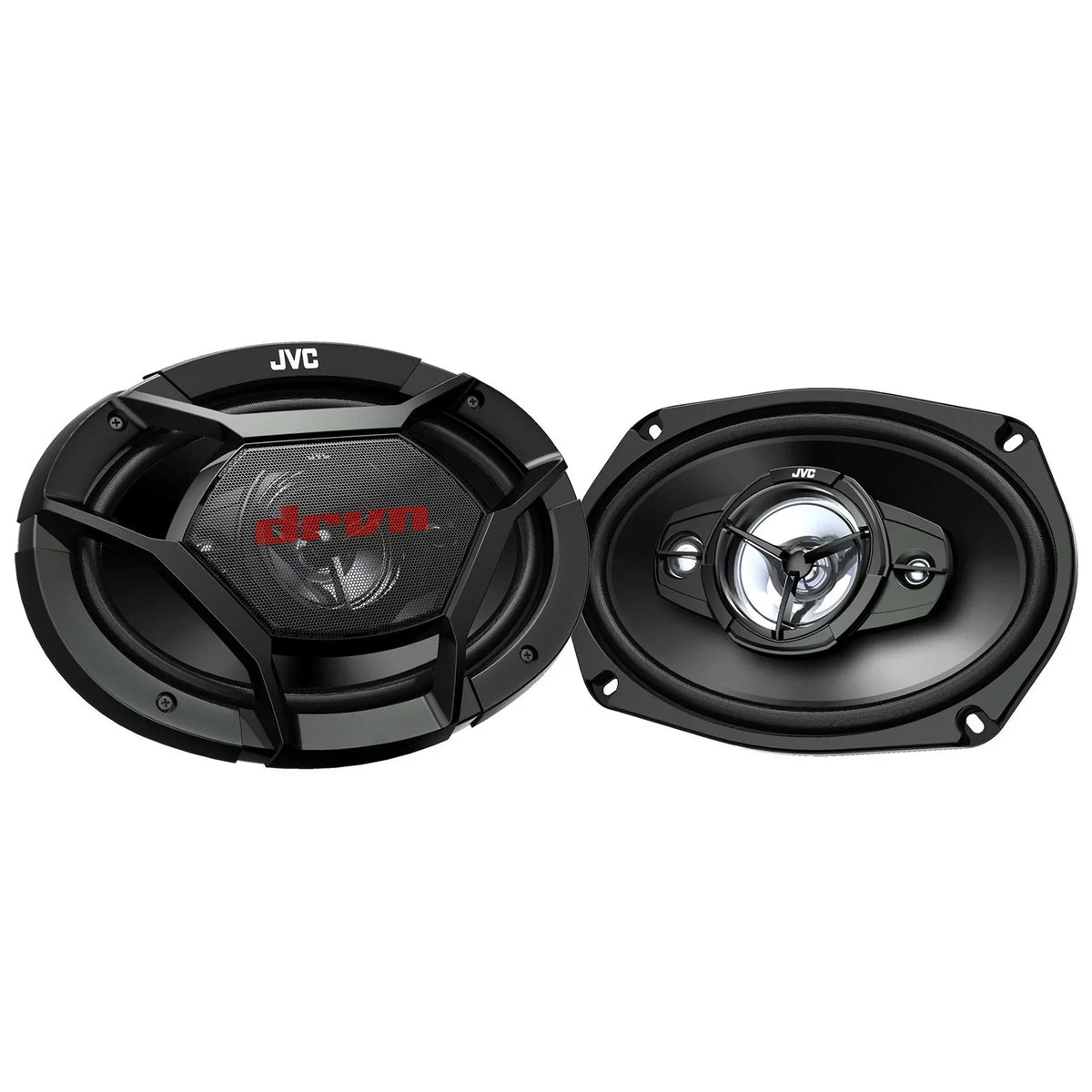JVC KW-V960BW Double DIN AM/FM Radio Dual USB Bluetooth CD/DVD Player Car Receiver Bundle Combo with 2x 6x9" 4-Way 550 Watt Peak Power Factory Upgrade Coaxial Car Audio Speakers and 16G Speaker Wire