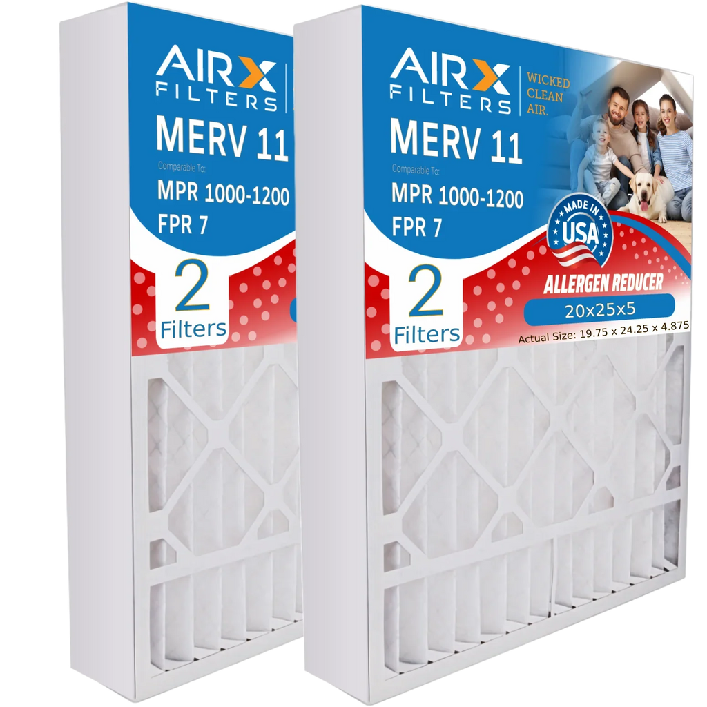 20x25x5 Air Filter MERV 11 Comparable to MPR 1000, MPR 1200 & FPR 7 appropriate with Field Controls # 46568600 Premium USA Made 20x25x5 Furnace Filter MERV 11 by AIRX FILTERS WICKED CLEAN AIR.