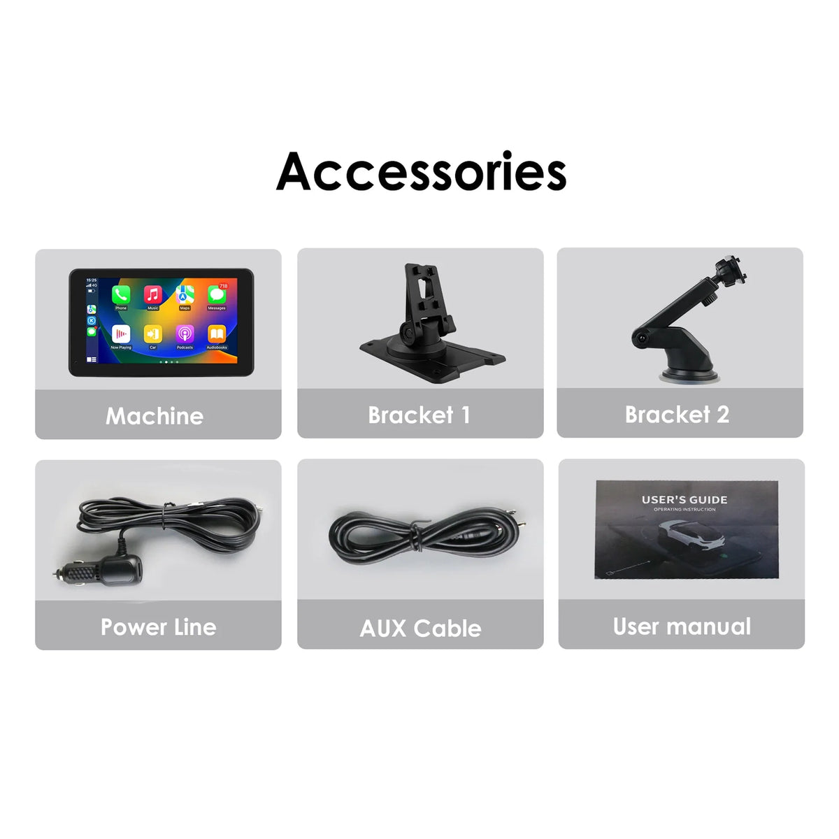 GPS Navigation  Carplay AUX FM Car Radio Stereo Head Unit 7" Touchscreen 360° Adjustable Portable Mirror Link Android Auto Monitor Player