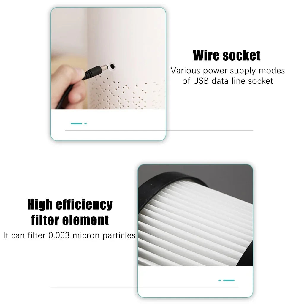 Tangnade humidifier humidifier  Portable Home Desktop USB Air Disinfection Machine Air Purifier White