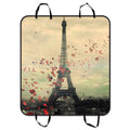 GCKG Eiffel Tower Pet Car Seat shield,Frech Paris Eiffel Tower Love Flower Pet Car Seat protector Dog Car Seat Mat Hammock Cargo Mat Trunk Mat For Cars Trucks and SUV 54x60 inches