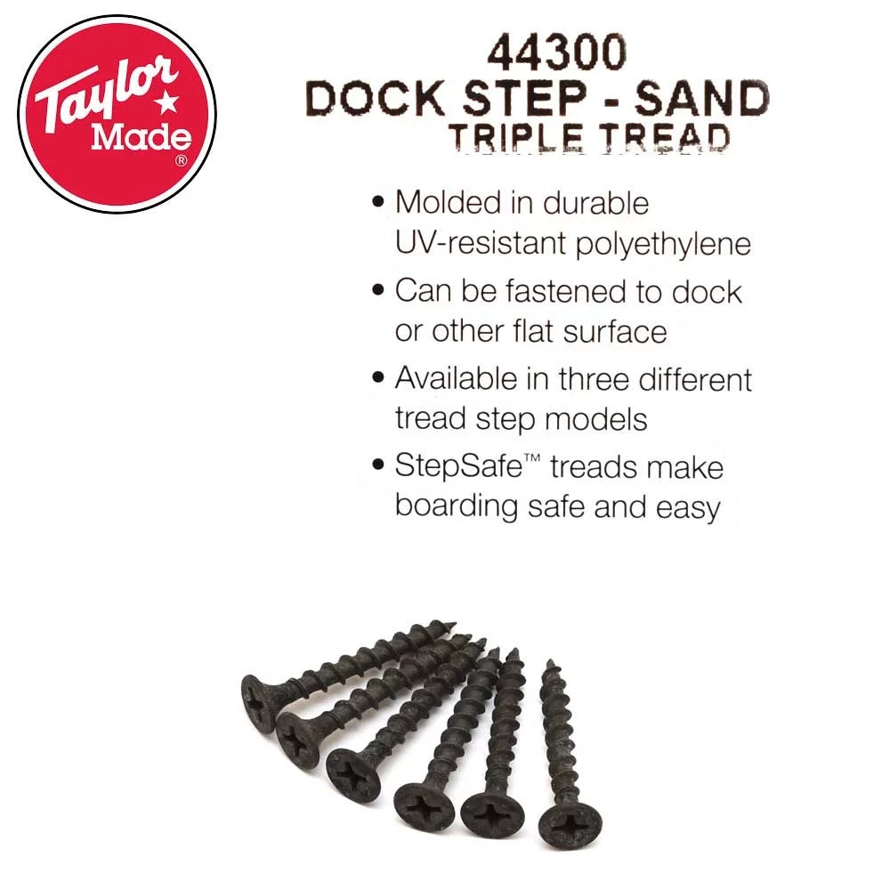 Taylor Made craft Dock Step 44300 | Triple Tread Sandstone Polyethylene