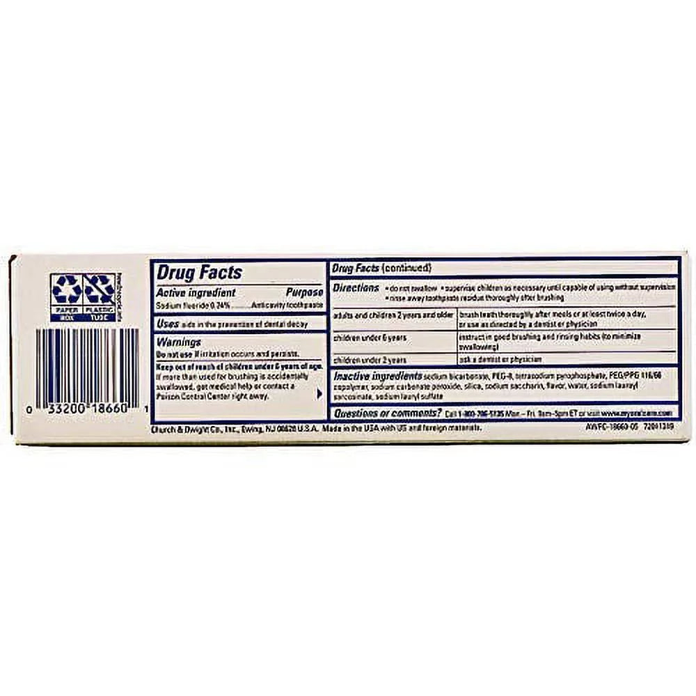 Pack of (4) ARM And HAMMER Advance White Baking Soda And Peroxide Toothpaste, Extreme Whitening 4.3 oz