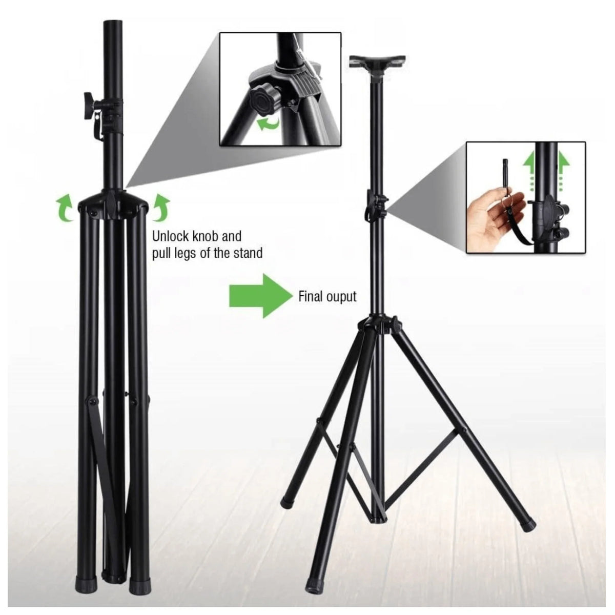 Norcent Universal PA Speaker Stand NSS-700 Mount Holder Heavy Duty Up To 120 Lbs