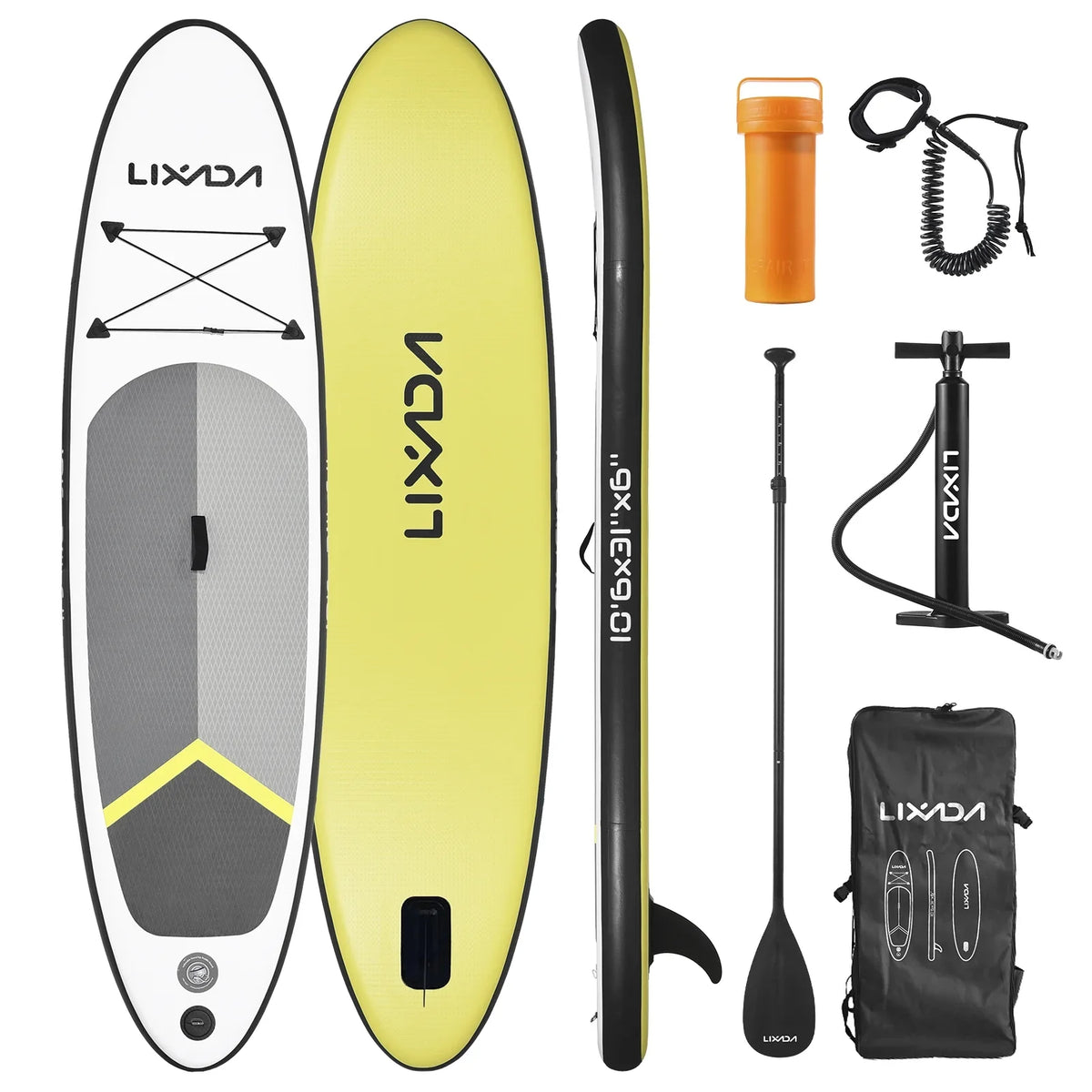 Lixada Surfboard Set, Inflatable Paddle Board for aqua with Travel Backpack