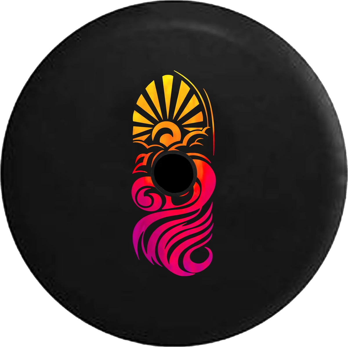 2018 2019 Wrangler JL Backup Camera Surfing Surf Board Vintage Tiedye Beach Colors Island Tribal Spare Tire protector for Jeep RV 32 Inch