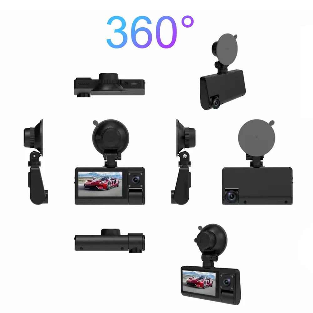 3-in-1 Dash Cam - Touch Screen Rearview Mirror with Clear Video Recording, Wide Angle Camera, WiFi Connectivity - Auto Safety Driving Recorder