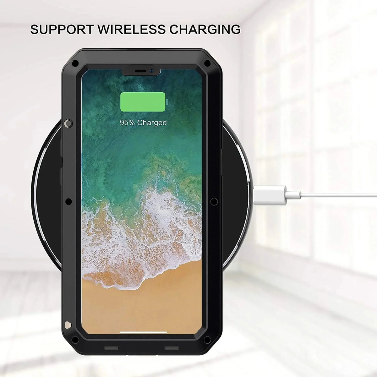 Gorilla Glass Aluminum Metal iPhone 11 Pro Max Case (Silver) Heavy Duty Military Grade Shockproof and Scratch immune Protection, Rugged Outdoor Travel