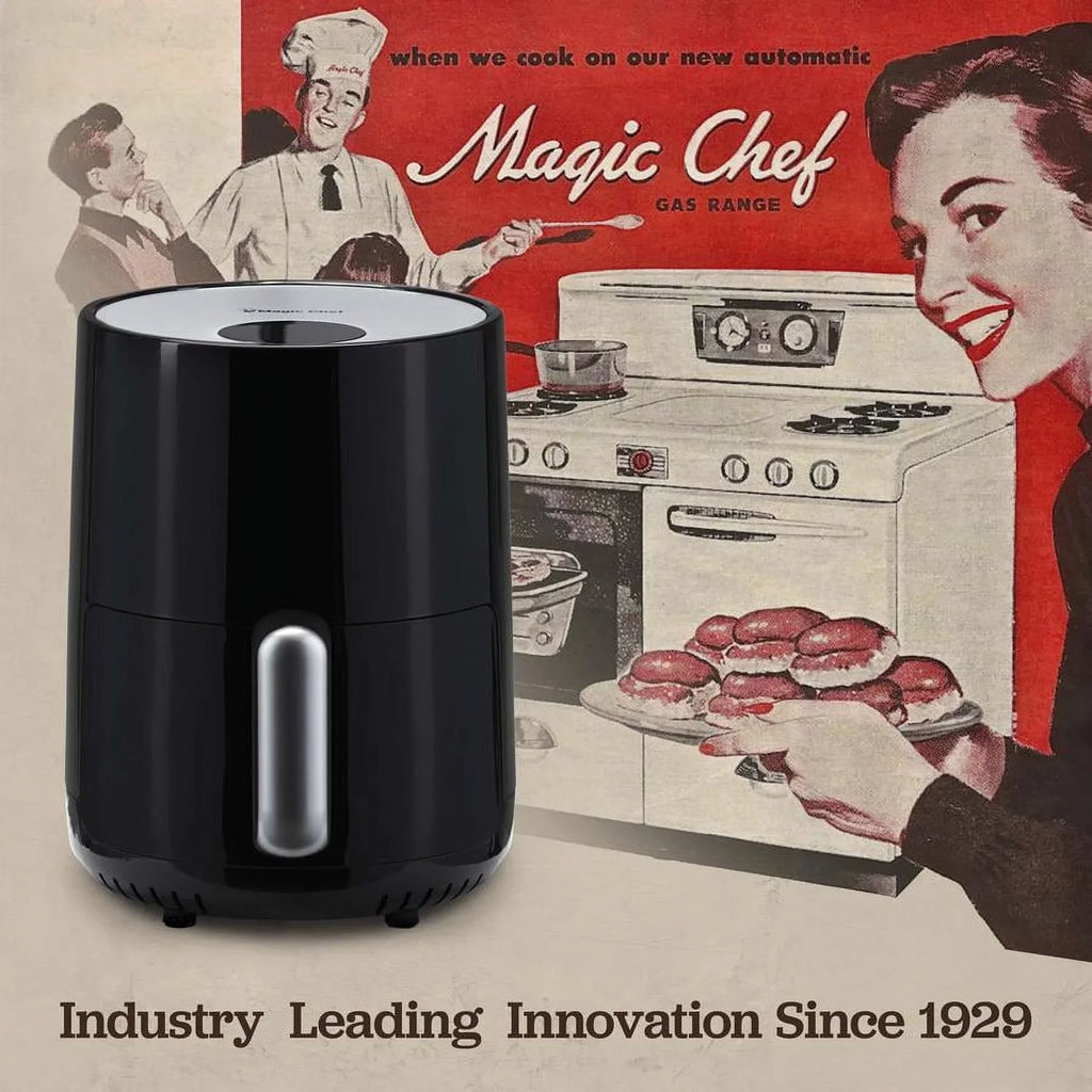 Magic Chef® 1.6 Quart Snack-Sized Compact Manual Air Fryer for Healthy Cooking with Dishwasher Safe Basket - Black