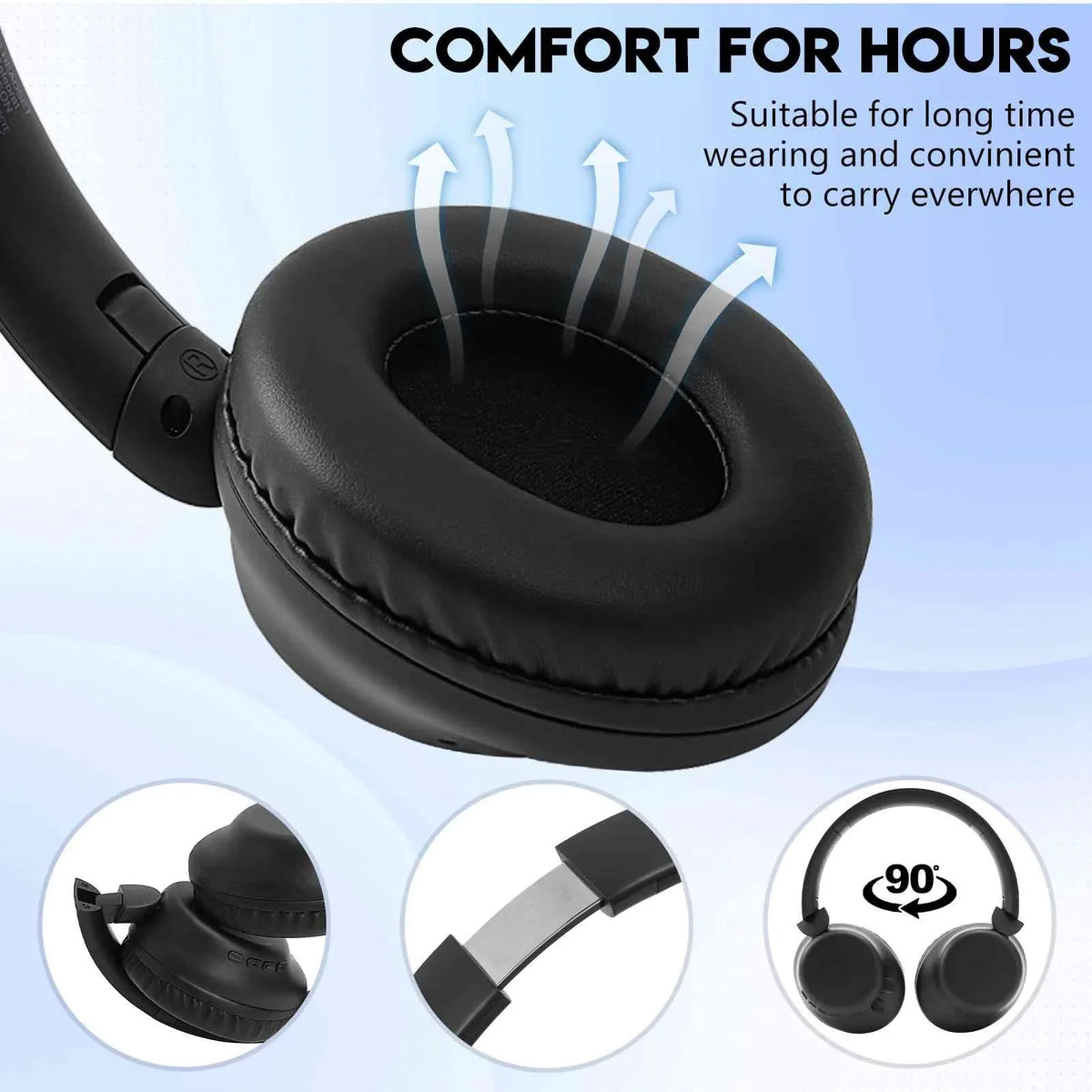 UrbanX UX991 Wireless Bluetooth Stereo Earphones High Resolution Audio Deep Bass Superior Comfort Over The Ear Headphones with Mic for  Zenfone Max Pro (M1) ZB601KL/ZB602K phone Call Support