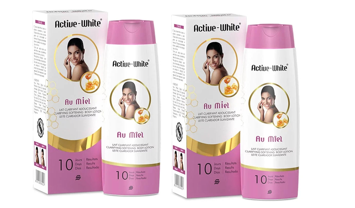 250.ML. ACTIVE WHITE CLARIFYING SOFTENING BODY LOTION WITH HONEY LOT OF 2