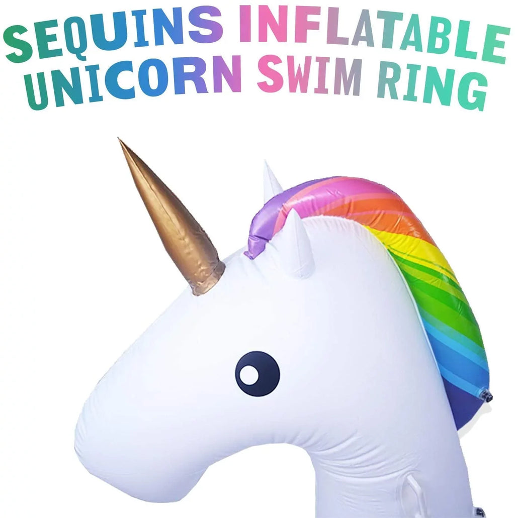 Blossom Glitter Sequins Animal Pool Floats, Inflatable Unicorn Ring Pool Float, Swimming Pool Ring, Pool Inflatables for Kids and Adults, Pool Toys Inflatable, moisture Float | 48 Inch