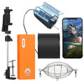 Dcenta 1080P Underwater Fishing Camera with APP Control Fishing Live Video Camera Fish Finder with 50M Cable Mobile Phone Holder Bait Cage Carry Case for Ice Lake Sea craft Kayak Fishing